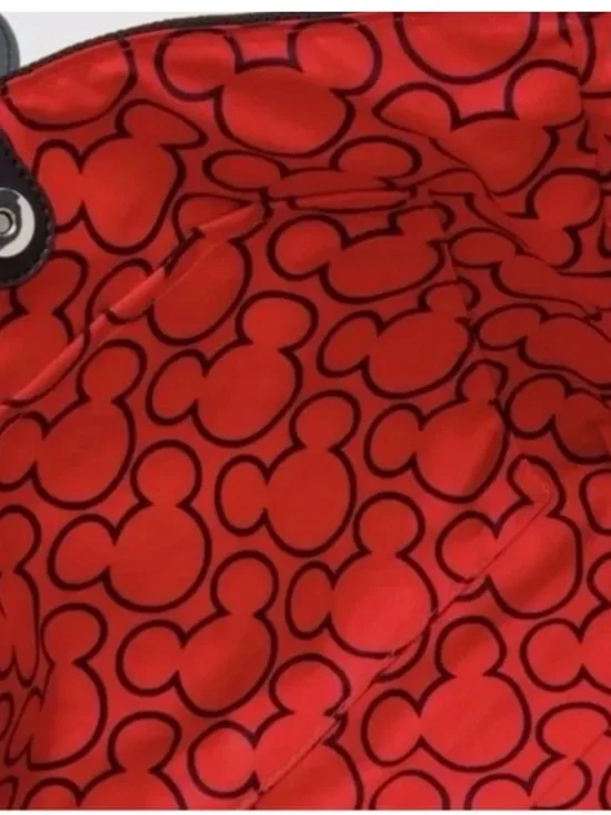 Loungefly Black Embossed Mickey Tote with Ear Top Handle and Crossbody Strap NWT - Picture 2 of 2